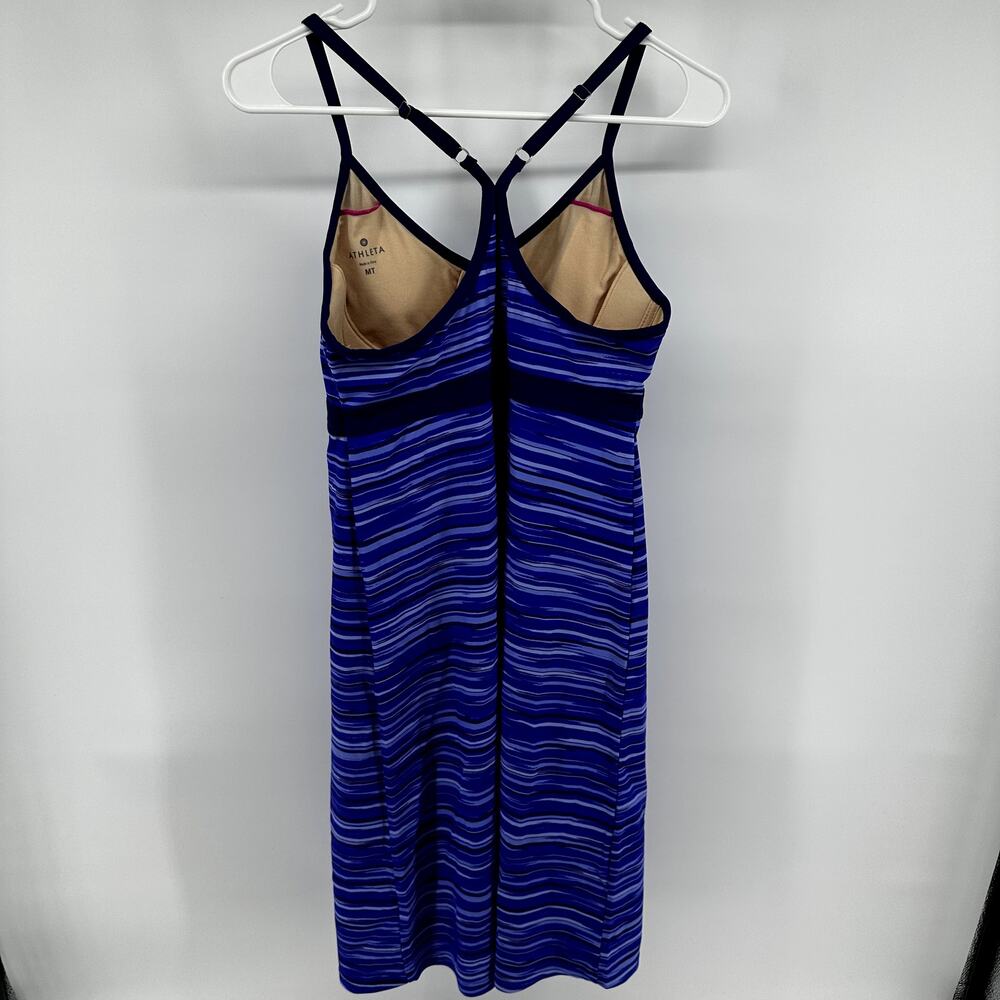 Athleta Shorebreak Swim Dress UPF 50+ Racerback Built In Bra Printed Blue M Tall - Picture 6 of 6